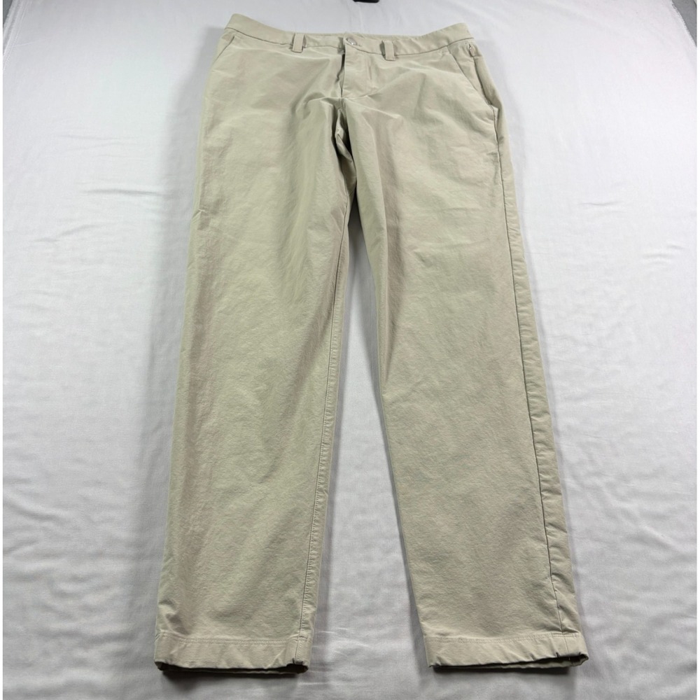 Lululemon ABC Pants Mens 32x30 Beige Chino Slim Tapered Stretch Tech Golf